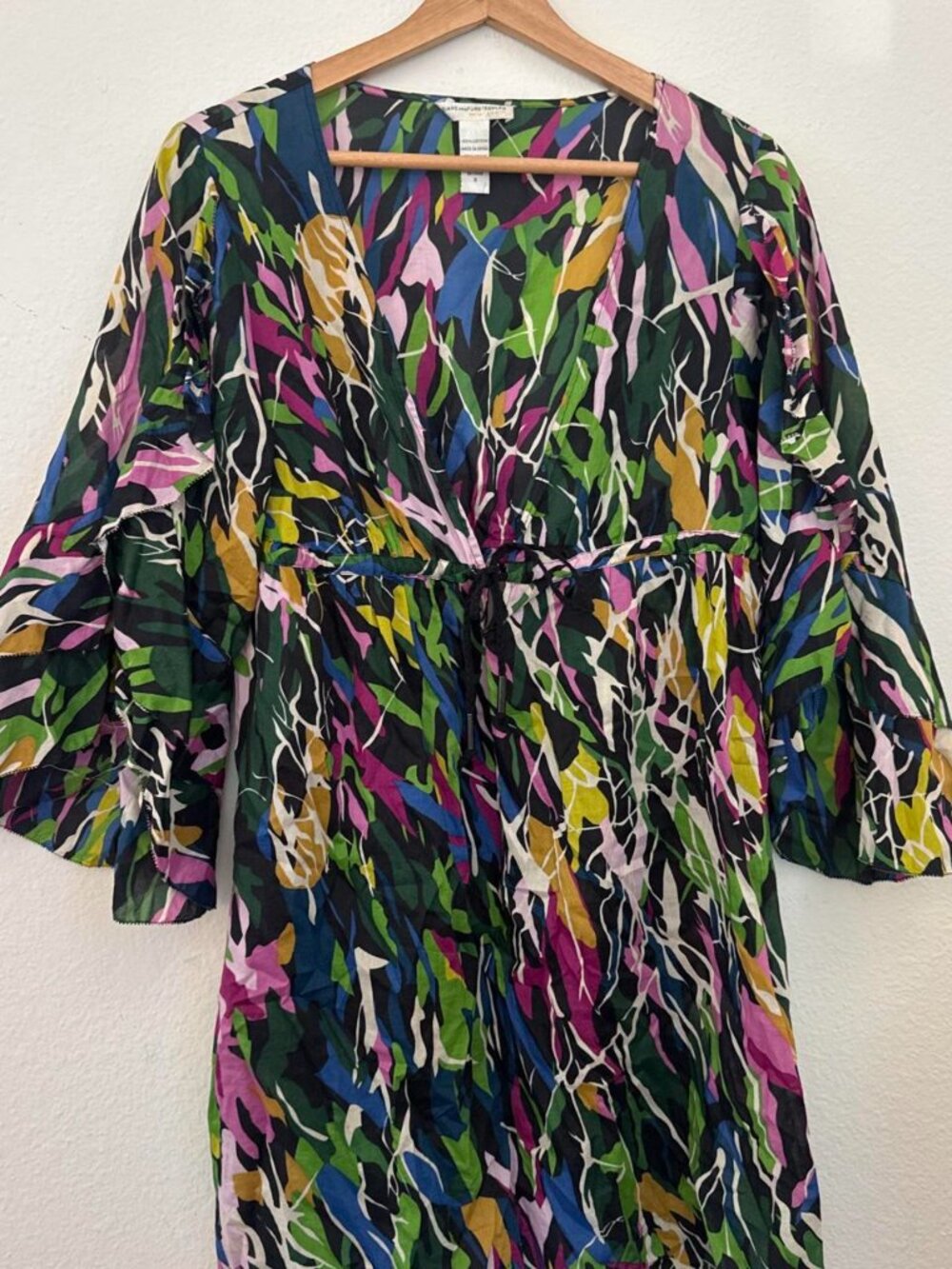 Diane von Furstenberg Soliel Swim Cotton Mini Dress with abstract multicolored
